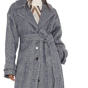 Women's Grey Herringbone Coat